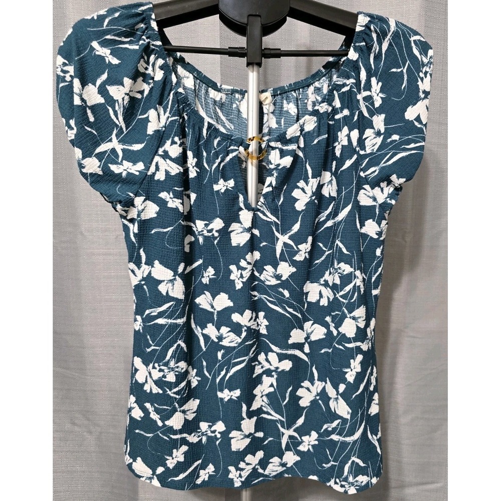 Joie De Vivre‎ Women's Large Green/White Floral Blouse